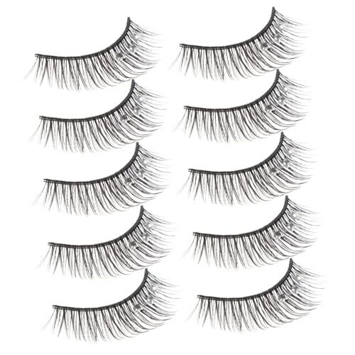 HEATSHAKING 5 Paare Künstliche Wimpern mit Strasssteinen Natürliche Dichte Lash Extensions für Frauen Wiederverwendbare Falsche Wimpern Voluminöses Augen make up für Alltag Party und Bühne von HEATSHAKING