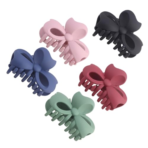 HEATSHAKING 5 Stück Teiliges Haarklammer Bowknot Haarkralle aus Langlebigem Acryl Große Starke Haltekraft für Dickes und Dünnes Haar Vielseitiger Ponytail Holder für Frauen Gemischte Farben von HEATSHAKING