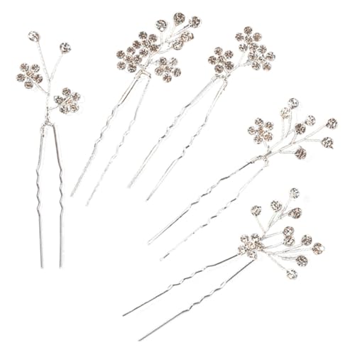 HEATSHAKING 5 Stück Teiliges U förmige Haarnadeln Blumenform Strass Brautschmuck Hochzeit Haarklammern für Braut Brautjungfern Eleganter Haarschmuck HEATSHAKING 5 Stück Teiliges U förmige Haarnadeln Blumenform Strass Brautschmuck Hochzeit Haarklammern für Braut Brautjungfern Eleganter Haarschmuck von HEATSHAKING