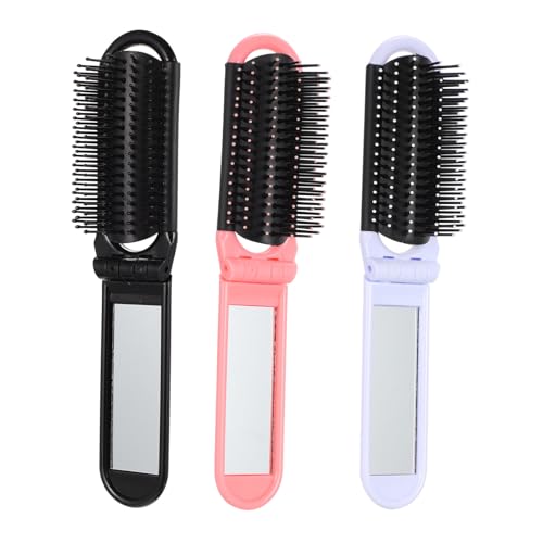 HEATSHAKING 6 Stück Teiliges Faltbares Haarbürsten Spiegel Kompakte Mini kamm Leicht Strapazierfähig Praktische Reise haarbürste für Damen für Tasche Sport und Unterwegs von HEATSHAKING