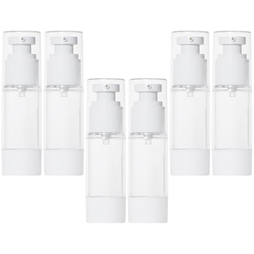 HEATSHAKING 6stücke Pumpflasche in Reisegröße Vakuumspenderflaschen Aus Plastik Reise-flüssigkeitsbehälter Für Gesichtscreme Handcreme Shampoo Kompakt Und Tragbar von HEATSHAKING