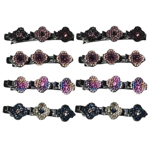 HEATSHAKING 8 Stück Teiliges Bunte Haarklammern mit Strasssteinen Elegante Haarspangen für Damen und Mädchen Modischer Haarschmuck für Hochzeit Party Alltag Vielseitige Haarnadeln für Feines von HEATSHAKING