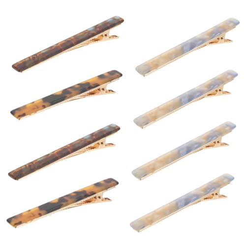HEATSHAKING 8 Stück Teiliges Flache Haarspangen für Frauen Rutschfeste Lange Acetat Haarclips in Vintage Design Mehrfarbig Fester Griff für Ponytails und Stilvolle Frisuren Vielseitig für von HEATSHAKING