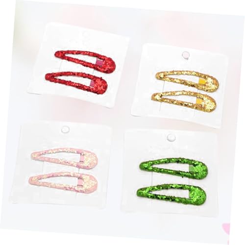 HEATSHAKING 8 Stück Teiliges Haarklammer mit Goldenem Glitzerpuder Schimmernde Pailletten Haarspangen in Candy Farben Bunte Haarclips für Mädchen und Modische Barrette für Alltag und Party von HEATSHAKING