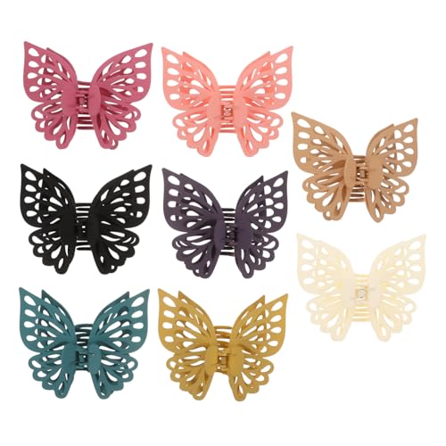 HEATSHAKING 8Stücke Teiliges Große Haarklammern mit Schmetterlingsdesign Matte Haarspangen für Damen für Partys Hochzeiten und Alltag Rutschfest und Langlebig Perfekter von HEATSHAKING