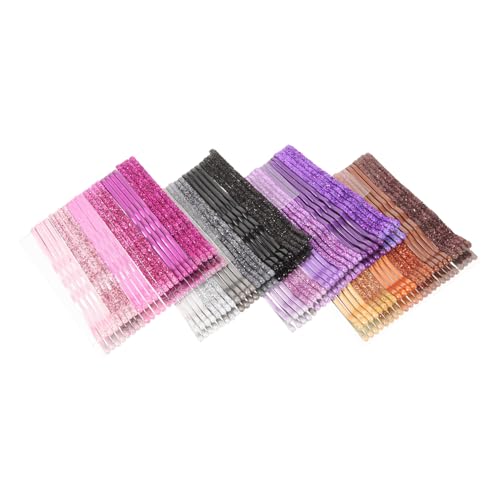 HEATSHAKING 96 Stück Teiliges Bunte Glitzer Haarklammern aus Robustem Metall Farbige Glitter Haarspangen in Gold Violett und Schwarz Wiederverwendbare Haarclips für Frauen und Mädchen für von HEATSHAKING