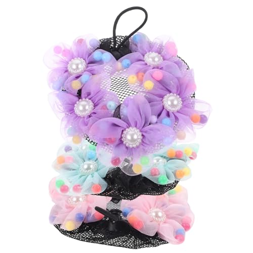 HEATSHAKING Ballett Haarnetz für Mädchen Teilig Elastisch Robust mit Blumen für Ballett Duttfrisuren Tanzzubehör Hautfreundlich Vielseitig für Training und Auftritte von HEATSHAKING