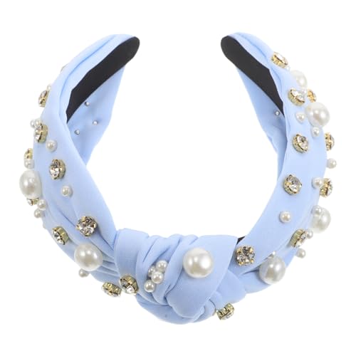 HEATSHAKING Breites Stirnband Für Damen Geknotetes Haaraccessoire Mit Kunstperlen Design Für Haarstyling Makeup Und Gesichtspflege von HEATSHAKING