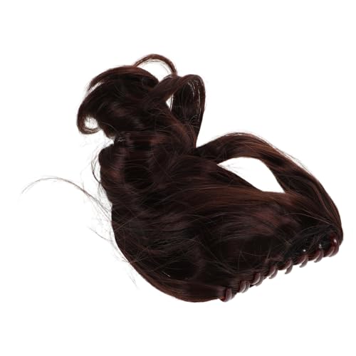 HEATSHAKING Claw Clip Ponytail Extension Curly Wavy Haarteil für Frauen Dunkelbraun Natürliches Synthetisches Haar Einfach zu Befestigen für Alltag und Besondere Anlässe von HEATSHAKING