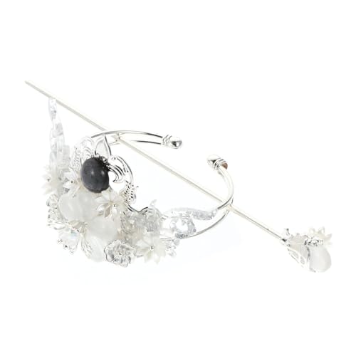 HEATSHAKING Hanfu Haarschmuck Teilig Silber Chinesischer Stil Haarnadel und Tiara Leicht zu Tragen Verarbeitung Traditioneller Kopfputz für Damen und Cosplay von HEATSHAKING