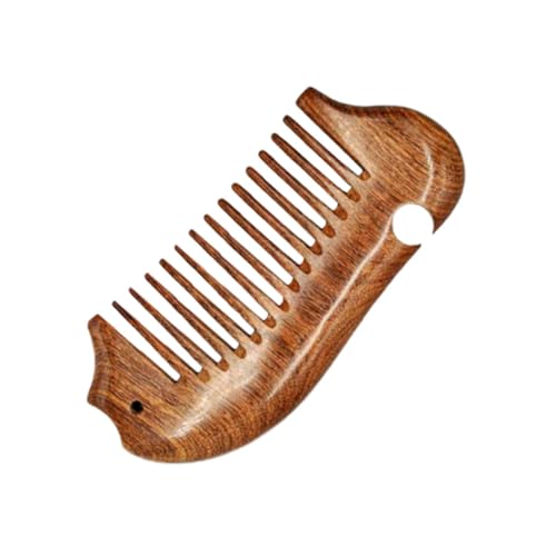 HEATSHAKING Kreativer Kleiner Haarkamm aus Natürlichem Sandelholz Antistatisch Grobzahnig Handgefertigt Leicht und Langlebig Geeignet für Damen für Lockiges und Haar um Haarbruch zu Vermeiden von HEATSHAKING