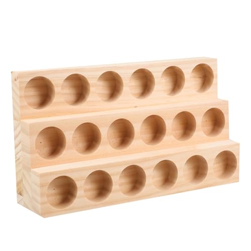 HEATSHAKING Lagiges Ätherisches Ölflaschen Regal aus Naturholz Kompakter Aromatherapie Organizer Stabiles Aufbewahrungsregal für Kleine Flaschen Dekoratives Holzdisplay für Zuhause Sicherer von HEATSHAKING