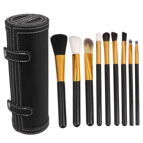 HEATSHAKING Make Up Pinsel Tasche PU Leder Kosmetik Pinsel Organizer Reise Schminktasche mit Knopfverschluss Vielseitig Nutzbar Stifte und Mehr Kompakt und Handlich von HEATSHAKING