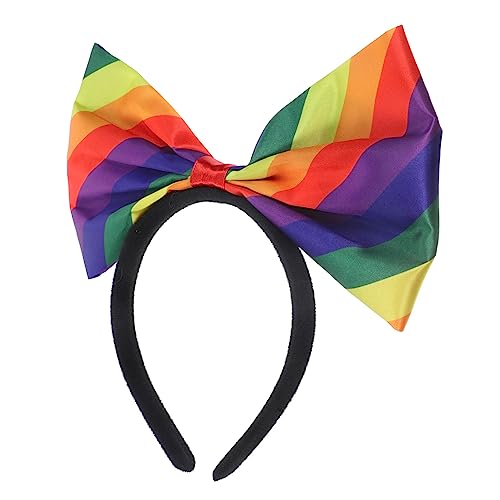 HEATSHAKING Regenbogen Stirnband Mit Schleife Für Erwachsene Buntes Haarband Elastisches Kopfbedeckung Für Partys Und Festivals Hautfreundliches Material Für Frauen Und Männer Geeignet von HEATSHAKING