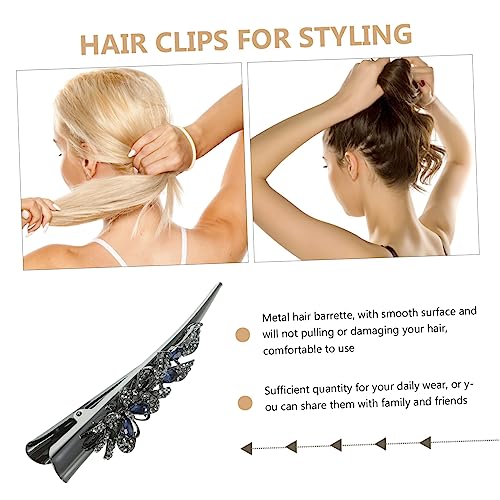 HEATSHAKING Retro Haarklammer mit Kristallbesatz Metall Haarklammer für Dickes Haar Eleganter Haarschmuck für Frauen Großer Alligator Haarclip Komfortabel und Schonend für Pferdeschwanz und von HEATSHAKING