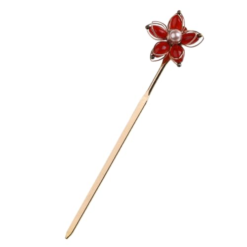 HEATSHAKING Retro Haarnadel Blumen Haarstab Haarschmuck für Laternenfest Handgefertigter Vintage Haarschmuck Eleganter für Dutt und Traditionelle Frisuren Zartes Design für Damen und Mädchen von HEATSHAKING