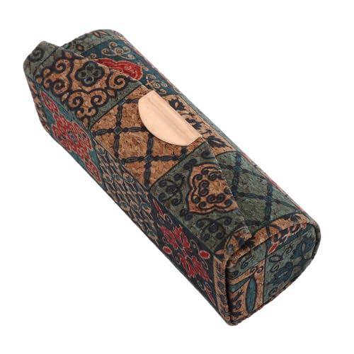 HEATSHAKING Retro Lippenstift etui mit Spiegel Kratzfeste Aufbewahrung Tragbare Mini Kosmetiktasche aus Kork Stilvoller Lippenstifthalter für Frauen und Mädchen Kompakt für Reisen und von HEATSHAKING