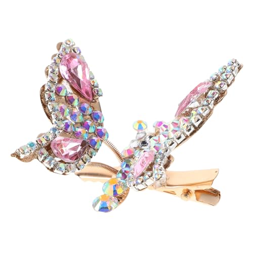 HEATSHAKING Schmetterlings-haarspange Mit Beweglichem Flügel: Bling-haarspange – Strass-kopfbedeckung, Haarschmuck Für Mädchen Und Frauen, Partys Und Veranstaltungen von HEATSHAKING