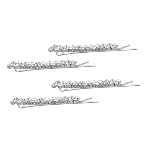 HEATSHAKING Strass Haarspangen Metall Haarnadeln mit Kristallbesatz Haarklammern für Damen Hochzeit Party Alltag Silber von HEATSHAKING
