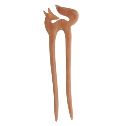 HEATSHAKING U Förmige Haarnadel aus Pfirsichholz Traditionelle Chinesische Haarspange Handgefertigter Haarstab für Damen Sicherer Rustikaler Stil Accessoire für Festliche Anlässe von HEATSHAKING