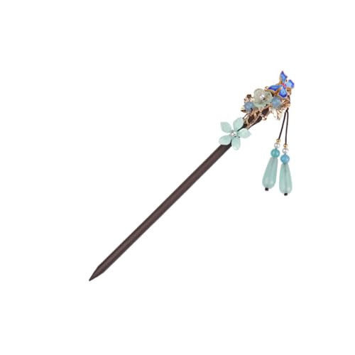 HEATSHAKING Vintage Chinesischer Haarstab mit Perlen und Quaste Haarnadel für Dutt und Flechtfrisuren Traditioneller Haarschmuck für Damen Geeignet für Hochzeiten Partys und Alltag Langlebig von HEATSHAKING