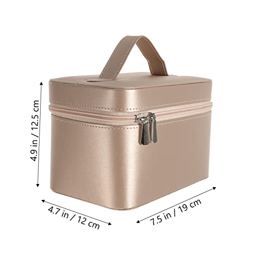 HEATSHAKING wasserdichte Kosmetiktasche aus Hochwertigem Mikrofaser PU Leder Großer Tragbarer Reise Organizer mit Spiegel Multifunktionale Handtasche für Make Up und Toilettenartikel von HEATSHAKING