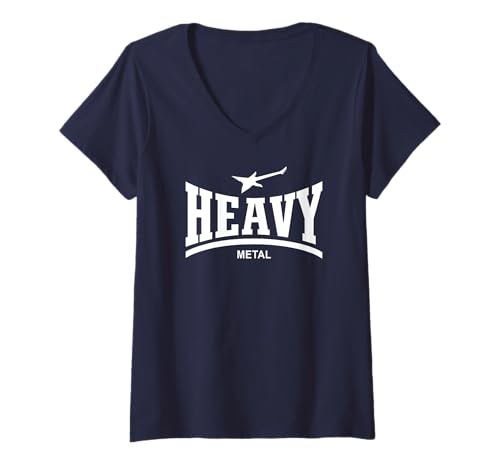 Damen HEAVY METAL - (HARD ROCK GUITAR) T-Shirt mit V-Ausschnitt von HEAVY METAL MUSIC