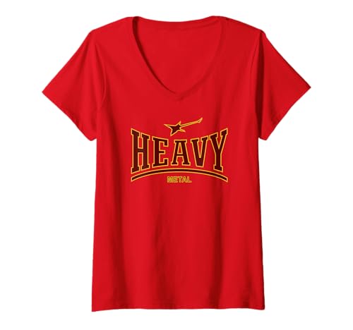 Damen HEAVY METAL - (HARD ROCK GUITAR) T-Shirt mit V-Ausschnitt von HEAVY METAL MUSIC