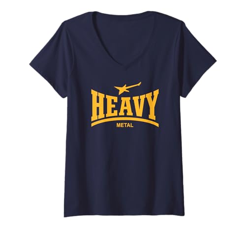 Damen HEAVY METAL - (HARD ROCK GUITAR) T-Shirt mit V-Ausschnitt von HEAVY METAL MUSIC