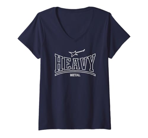 Damen HEAVY METAL - (HARD ROCK GUITAR) T-Shirt mit V-Ausschnitt von HEAVY METAL MUSIC