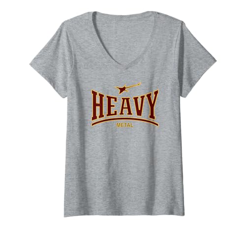 Damen HEAVY METAL - (HARD ROCK GUITAR) T-Shirt mit V-Ausschnitt von HEAVY METAL MUSIC