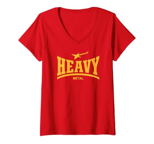Damen HEAVY METAL - (HARD ROCK GUITAR) T-Shirt mit V-Ausschnitt von HEAVY METAL MUSIC