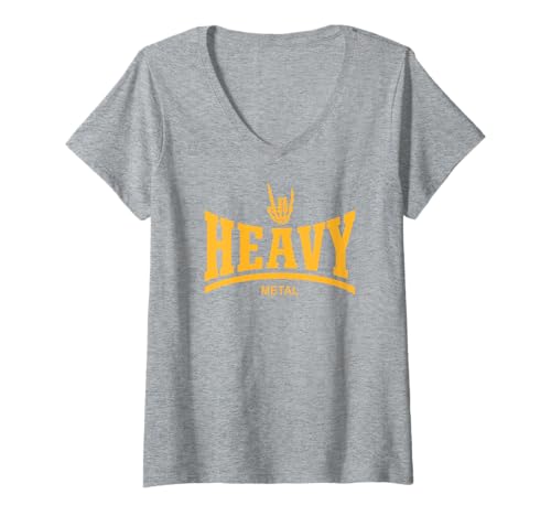 Damen HEAVY METAL - SKELETON ROCK-ON-HAND T-Shirt mit V-Ausschnitt Damen HEAVY METAL - SKELETON ROCK-ON-HAND T-Shirt mit V-Ausschnitt von HEAVY METAL MUSIC