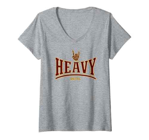 Damen HEAVY METAL - SKELETON ROCK-ON-HAND T-Shirt mit V-Ausschnitt Damen HEAVY METAL - SKELETON ROCK-ON-HAND T-Shirt mit V-Ausschnitt von HEAVY METAL MUSIC