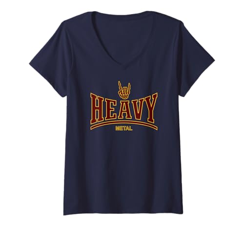 Damen HEAVY METAL - SKELETON ROCK-ON-HAND T-Shirt mit V-Ausschnitt Damen HEAVY METAL - SKELETON ROCK-ON-HAND T-Shirt mit V-Ausschnitt von HEAVY METAL MUSIC