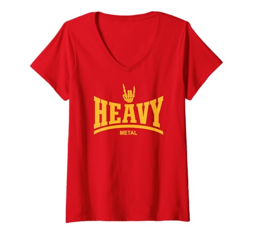 Damen HEAVY METAL - SKELETON ROCK-ON-HAND T-Shirt mit V-Ausschnitt Damen HEAVY METAL - SKELETON ROCK-ON-HAND T-Shirt mit V-Ausschnitt von HEAVY METAL MUSIC