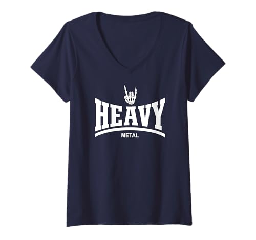 Damen HEAVY METAL - SKELETON ROCK-ON-HAND T-Shirt mit V-Ausschnitt Damen HEAVY METAL - SKELETON ROCK-ON-HAND T-Shirt mit V-Ausschnitt von HEAVY METAL MUSIC
