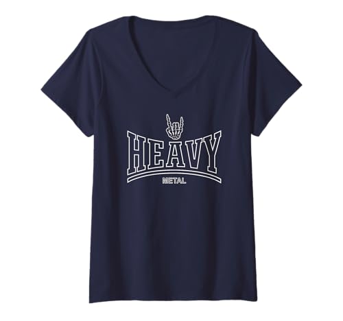 Damen HEAVY METAL - SKELETON ROCK-ON-HAND T-Shirt mit V-Ausschnitt Damen HEAVY METAL - SKELETON ROCK-ON-HAND T-Shirt mit V-Ausschnitt von HEAVY METAL MUSIC