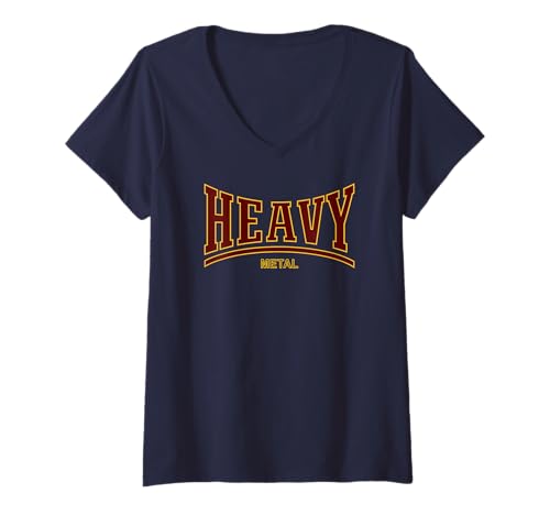 Damen HEAVY METAL T-Shirt mit V-Ausschnitt Damen HEAVY METAL T-Shirt mit V-Ausschnitt von HEAVY METAL MUSIC
