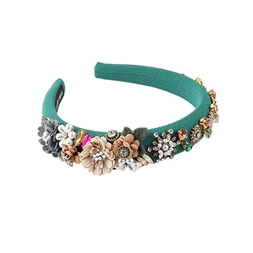 Mode Stirnbänder Mode Blume Perle eingelegte Strass Persönlichkeit Haarband Lady Street Shot Haarband Haarschmuck Haarspange Brautstirnband (Color : B) von HEBBES