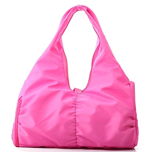 Turnbeutel/Sporttaschen Mode Einer Schulter Fitness-Yoga-Tasche Dry und Wet Trennung Gepäck leichte, tragbare Kurzstrecken-Reisetasche Reisetaschen (Color : Rose red) von HEBBES