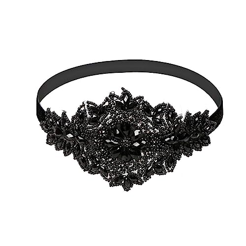 Vintage Great Gatsby Stirnband Perlen Party Braut Kopfschmuck Lady Fashion Party Haarschmuck Federn Stirnband (Color : Bl) von HEBBES