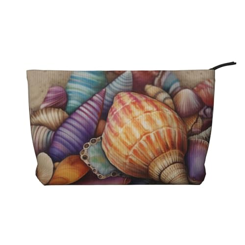 Fantasy Spring Flowers Swing Prints Cord Make-up-Tasche für Frauen Mädchen, geräumiger Reise-Kosmetik-Organizer für Make-up, Toilettenartikel & Essentials, Bunte Strandmuschel, Einheitsgröße von HEBSDFG