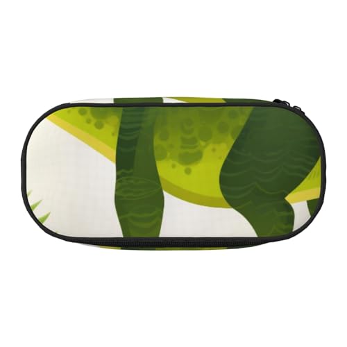 HEBSDFG Dinosaurier-Palmblatt-Druck-Federmäppchen, niedliches Schreibwarenetui, Organizer mit Stiftschlitzen, für Schule, Reisen, Büro, Geschenke, Schwarz , Einheitsgröße, Schulranzen von HEBSDFG