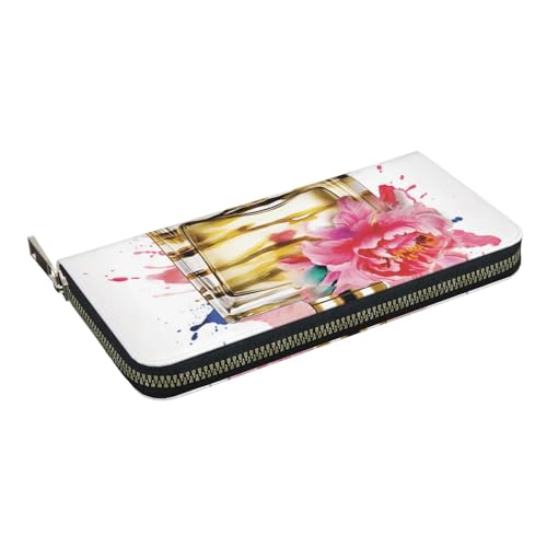 HEBSDFG Fantasy Spring Flowers Swing Printed Long Wallet for Men and Women PU Leather Hand Purse with Card Holder, Zipper Closure, Modisches Parfüm, Einheitsgröße, Casual HEBSDFG Fantasy Spring Flowers Swing Printed Long Wallet for Men and Women PU Leather Hand Purse with Card Holder, Zipper Closure, Modisches Parfüm, Einheitsgröße, Casual von HEBSDFG