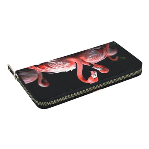 HEBSDFG Fantasy Spring Flowers Swing Printed Long Wallet for Men and Women PU Leather Hand Purse with Card Holder, Zipper Closure, Süßer Flamingo, Einheitsgröße, Casual HEBSDFG Fantasy Spring Flowers Swing Printed Long Wallet for Men and Women PU Leather Hand Purse with Card Holder, Zipper Closure, Süßer Flamingo, Einheitsgröße, Casual von HEBSDFG