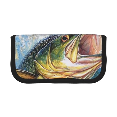 HEBSDFG Federmäppchen aus Segeltuch, Motiv: Barsch, Angeln, Wellendruck, Kosmetik-Organizer, Reißverschluss, Stifteetui für Schule, Reisen, Büro und als Geschenk, Schwarz , Einheitsgröße, Schulranzen HEBSDFG Federmäppchen aus Segeltuch, Motiv: Barsch, Angeln, Wellendruck, Kosmetik-Organizer, Reißverschluss, Stifteetui für Schule, Reisen, Büro und als Geschenk, Schwarz , Einheitsgröße, Schulranzen von HEBSDFG