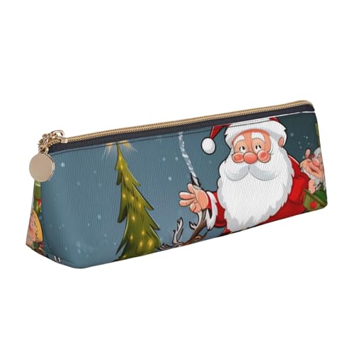 HEBSDFG Federmäppchen mit Aufschrift "Merry Christmas", dreieckig, PVC-Leder, Reißverschluss, Organizer für Schule, Büro, Reisen, stilvolles Geschenk, weiß, Einheitsgröße, Schulranzen HEBSDFG Federmäppchen mit Aufschrift "Merry Christmas", dreieckig, PVC-Leder, Reißverschluss, Organizer für Schule, Büro, Reisen, stilvolles Geschenk, weiß, Einheitsgröße, Schulranzen von HEBSDFG