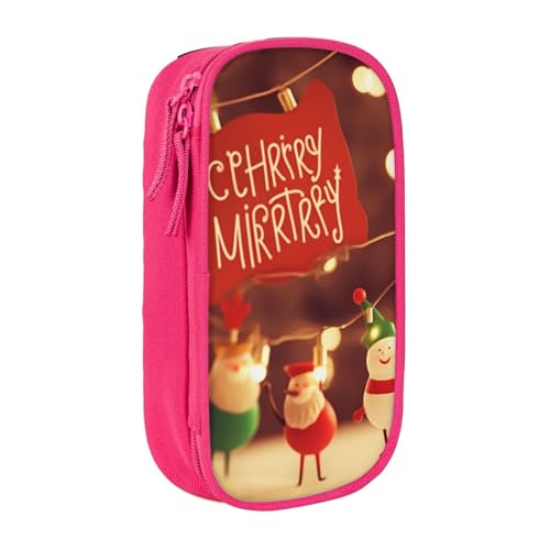 HEBSDFG Federmäppchen mit Cartoon-Aufdruck, Motiv: Merry Christmas, schwarz, hohe Kapazität, Stifteetui, Schreibwaren-Organizer mit Stiftfächern und Beuteln für Schule, Reisen, Make-up, rose HEBSDFG Federmäppchen mit Cartoon-Aufdruck, Motiv: Merry Christmas, schwarz, hohe Kapazität, Stifteetui, Schreibwaren-Organizer mit Stiftfächern und Beuteln für Schule, Reisen, Make-up, rose von HEBSDFG
