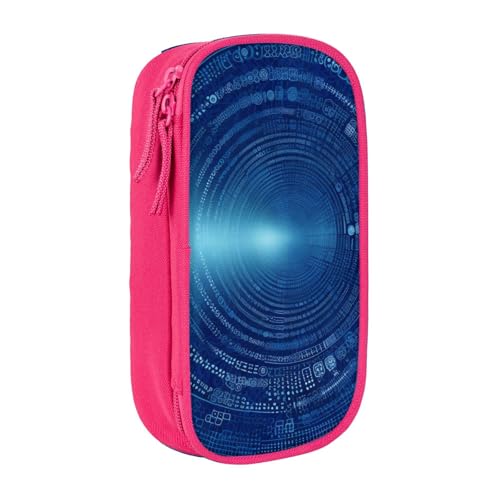 HEBSDFG Federmäppchen mit blauem Hippie-Kunstdruck, schwarz, hohe Kapazität, Stifteetui, Schreibwaren-Organizer mit Stiftfächern und Beuteln für Schule, Reisen, Make-up, rose, Einheitsgröße von HEBSDFG